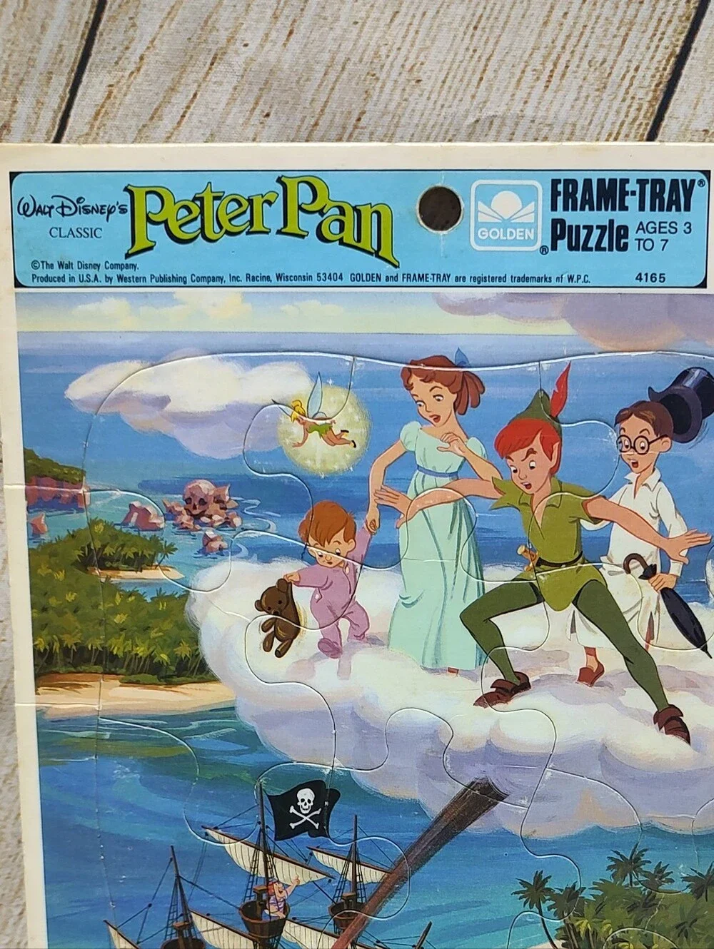 Walt Disney Peter Pan Frame Tray Puzzle Vintage Colorful  Artwork